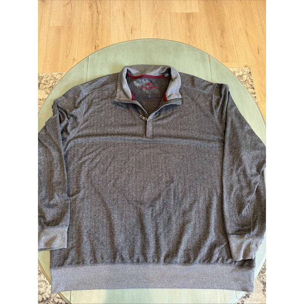 Tommy‎ Bahama Quarter Zip Pullover Herringbone Marlin XXL